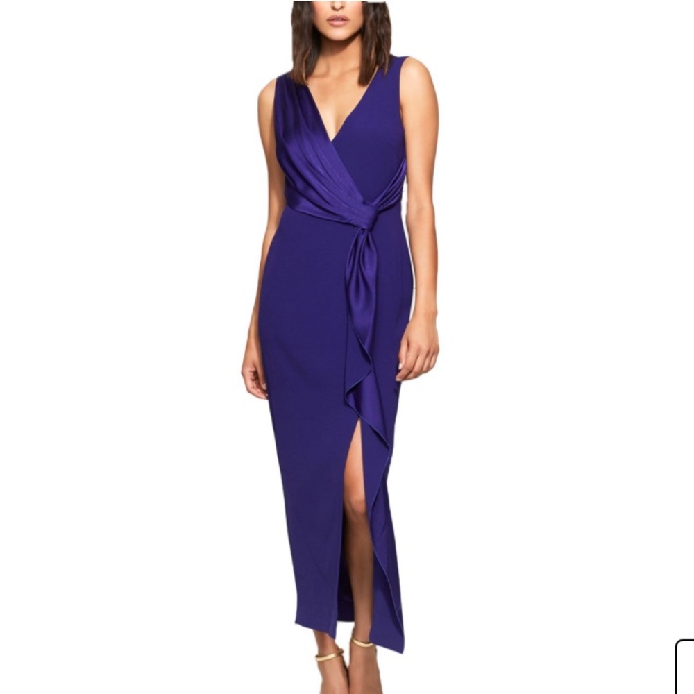 Rachel Zoe Womens Dannie Draped Midi Dress